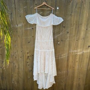 Bohemian Lace Off the Shoulder Mermaid Dress 🌿